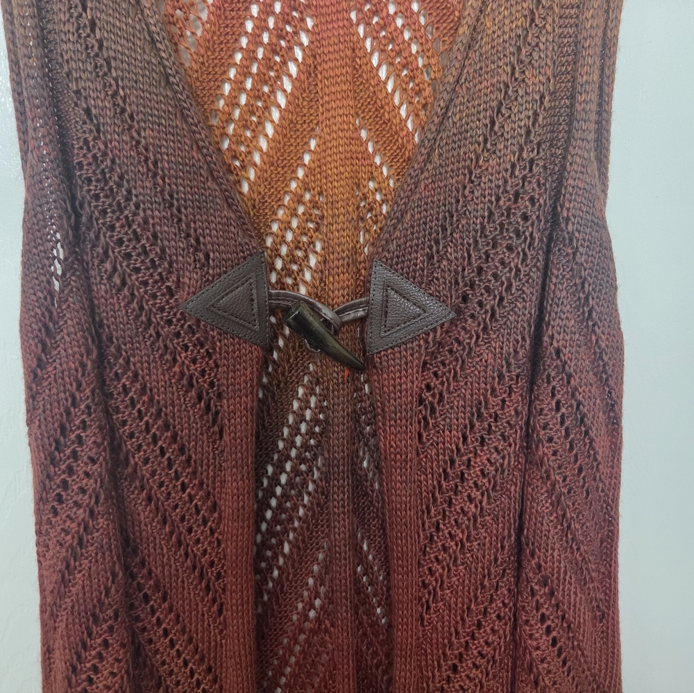 Back In The Saddle Knit Gradient Cardigan Sweater Vest Western Boho Rodeo S - Picture 5 of 10